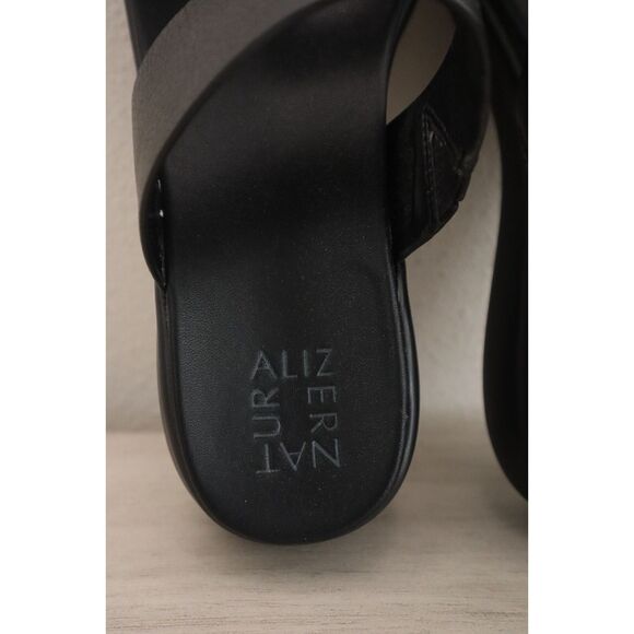 Naturalizer I6213L1001 Women's Sz 9M Black Leather Drift 2 Slide Sandals - Picture 12 of 14